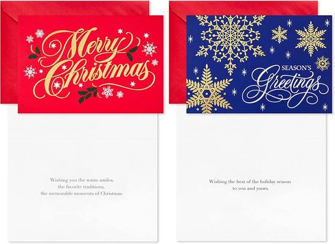 Hallmark Boxed Christmas Cards Assortment, Gold Foil Classic (6 Designs, 36 Cards with Envelopes) in Saudi Arabia