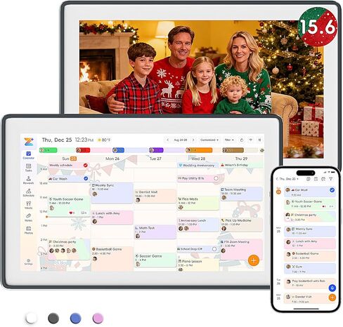 Westsee 15.6" Digital Calendar Frame – Interactive Touchscreen Eletronic Calendars, Smart Family Planner for Schedule, Photo Display, Meals, Chore Chart & Tasks, Wall & Desk Mountable (White) in Saudi Arabia