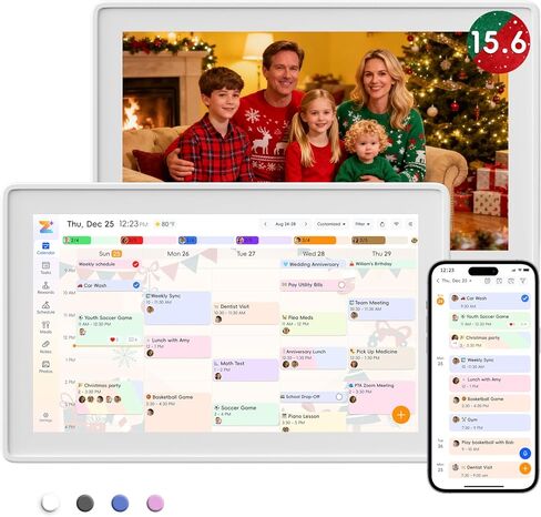 Westsee 15.6" Digital Calendar Frame – Interactive Touchscreen Eletronic Calendars, Smart Family Planner for Schedule, Photo Display, Meals, Chore Chart & Tasks, Wall & Desk Mountable (White) in Saudi Arabia