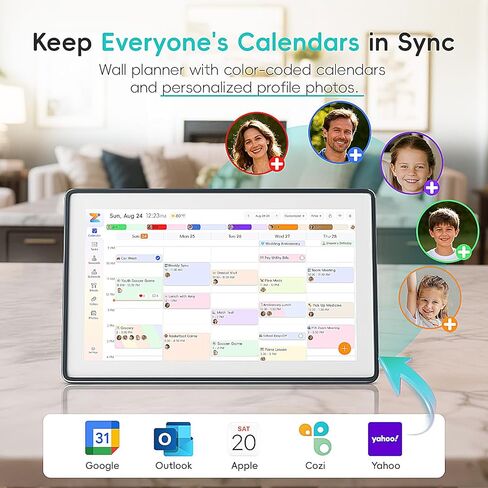 Westsee 15.6" Digital Calendar Frame – Interactive Touchscreen Eletronic Calendars, Smart Family Planner for Schedule, Photo Display, Meals, Chore Chart & Tasks, Wall & Desk Mountable (White) in Saudi Arabia