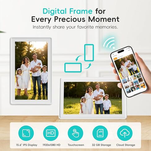 Westsee 15.6" Digital Calendar Frame – Interactive Touchscreen Eletronic Calendars, Smart Family Planner for Schedule, Photo Display, Meals, Chore Chart & Tasks, Wall & Desk Mountable (White) in Saudi Arabia