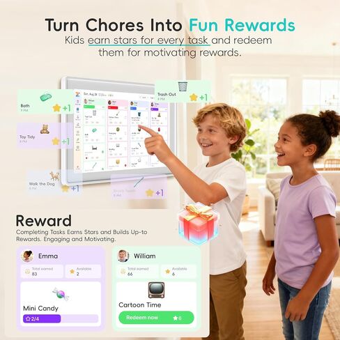 Westsee 15.6" Digital Calendar Frame – Interactive Touchscreen Eletronic Calendars, Smart Family Planner for Schedule, Photo Display, Meals, Chore Chart & Tasks, Wall & Desk Mountable (White) in Saudi Arabia