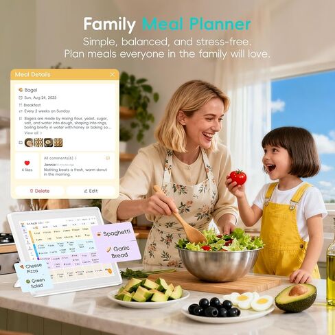 Westsee 15.6" Digital Calendar Frame – Interactive Touchscreen Eletronic Calendars, Smart Family Planner for Schedule, Photo Display, Meals, Chore Chart & Tasks, Wall & Desk Mountable (White) in Saudi Arabia