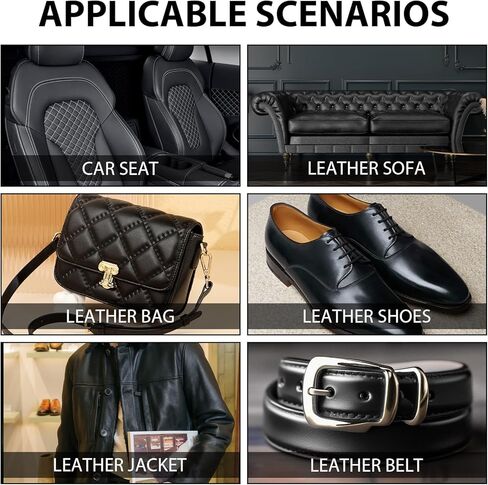 Leather Repair Kit,Car Seats, Sofa,Jacket & Purse - Repairs Burn Holes,Scratches,Tears - Restores Faux,Vinyl,Artificial and Real Leather (Black) in Kuwait