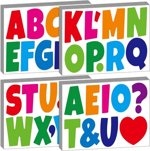 Bemeol Letter Stickers 378 Pcs Bulletin Board Letters for Classroom 4 Inch Alphabet Cutout Letters for Poster Board Display Home Classroom School Decor(Black) in Saudi Arabia
