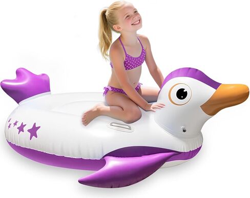 Inflatable Pool Float, Penguin Float with Handle Summer Beach Swimming Pool Floatie Lounge Floating Raft for Outdoor Party Decorations Toys for Adults Kids in Saudi Arabia
