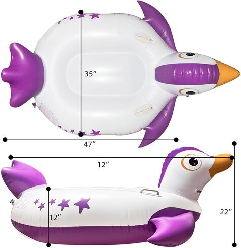 Inflatable Pool Float, Penguin Float with Handle Summer Beach Swimming Pool Floatie Lounge Floating Raft for Outdoor Party Decorations Toys for Adults Kids in Saudi Arabia