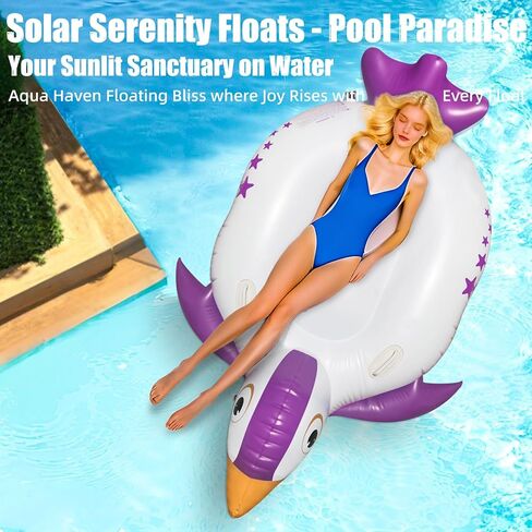 Inflatable Pool Float, Penguin Float with Handle Summer Beach Swimming Pool Floatie Lounge Floating Raft for Outdoor Party Decorations Toys for Adults Kids in Saudi Arabia