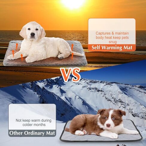 Drydiet 4 Pack Self Warming Cat Bed 16 x 20 Inch Self Heating Dog Cat Pad Non Slip Thermal Pet Mat Washable Pet Kennel Pad Crate Bed Mat Removable Cover Cat Blanket for Indoor Outdoor Pets in Kuwait
