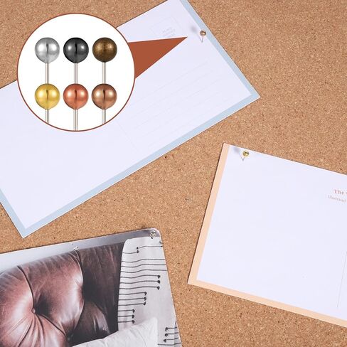 480 PCS Map Push Pins, Metallic Color Map Tacks 1/8 Inch Round Head with Stainless Point Head Marking Pins, Plastic Roundhead Tacks with Steel Points for Bulletin Board Picture Photo (Six Colors) in Saudi Arabia