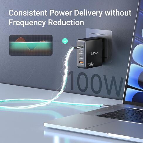 شاحن MINIX 165W USB C، شاحن GaN II PD3.1 Max 140W، شاحن حائط Turbo 4-Port، محطة شحن سريعة، محول لأجهزة MacBook Pro/iPad Air/iPhone15 Pro Max/Samsung/Galaxy S24 Ultra والمزيد in Saudi Arabia