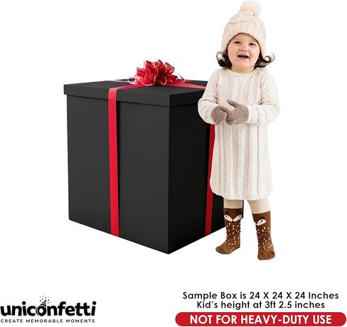 Giant Gift Box 24x24x24in JUMBO Extra Large Cardboard Decorative Box with Lid for Birthday Surprise, Pregnancy Announcement, Gender Reveal, Christmas Presents & Other Celebrations (White) in Saudi Arabia