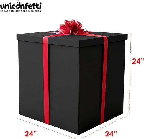 Giant Gift Box 24x24x24in JUMBO Extra Large Cardboard Decorative Box with Lid for Birthday Surprise, Pregnancy Announcement, Gender Reveal, Christmas Presents & Other Celebrations (White) in Saudi Arabia