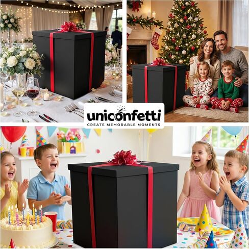 Giant Gift Box 24x24x24in JUMBO Extra Large Cardboard Decorative Box with Lid for Birthday Surprise, Pregnancy Announcement, Gender Reveal, Christmas Presents & Other Celebrations (White) in Saudi Arabia