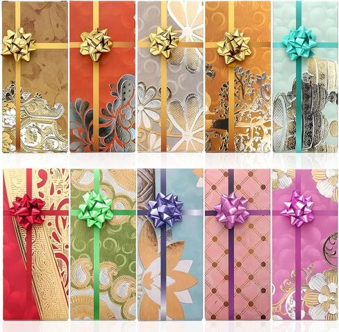 Roowest 30 Sets Christmas Shagun Gift Card Holders with Bow for Jewelry Money Holder Thanksgiving Wrap Boxes for Party Favors in Saudi Arabia