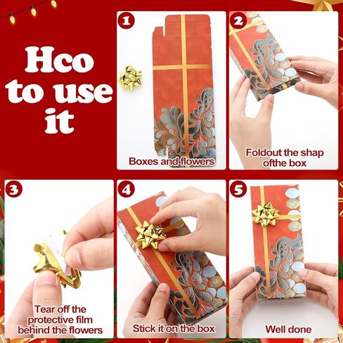 Roowest 30 Sets Christmas Shagun Gift Card Holders with Bow for Jewelry Money Holder Thanksgiving Wrap Boxes for Party Favors in Saudi Arabia