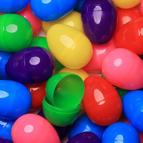 Entervending Easter Eggs 3" - Bright Fillable Capsule Egg – 12ct - Easter Basket Stuffers - Empty Large Enough to Hold Toy and Candy - Plastic Capsule Eggs Filler Bulk - Egg Hunt Kids Surprise in Saudi Arabia