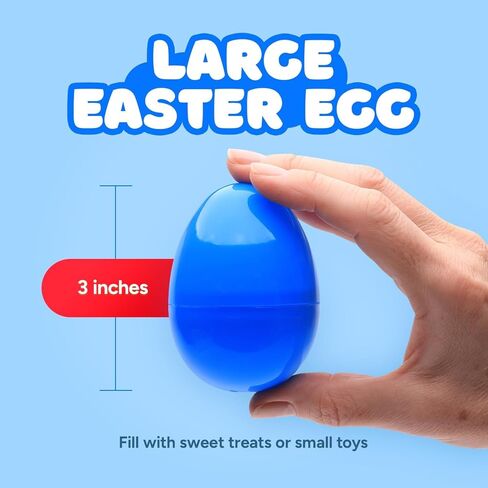 Entervending Easter Eggs 3" - Bright Fillable Capsule Egg – 12ct - Easter Basket Stuffers - Empty Large Enough to Hold Toy and Candy - Plastic Capsule Eggs Filler Bulk - Egg Hunt Kids Surprise in Saudi Arabia