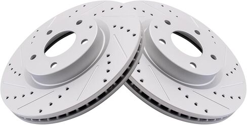 TRQ Front Brake Rotor Set G Coated Vented Compatible with 2019-2024 Mazda 3 2020-2024 CX-30 in Saudi Arabia