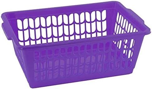 YBM HOME Plastic Perforated Storage Basket Bin Office Drawer, Shelf Desktop Countertop Tray Organizer 32-1188 (1, Purple) in Kuwait
