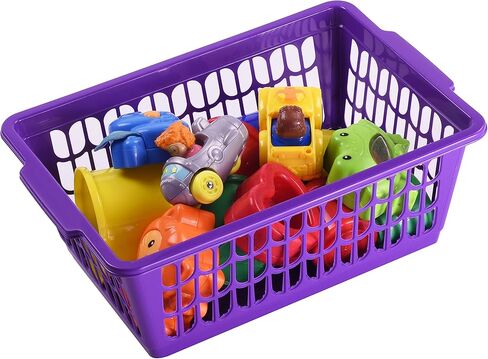 YBM HOME Plastic Perforated Storage Basket Bin Office Drawer, Shelf Desktop Countertop Tray Organizer 32-1188 (1, Purple) in Kuwait