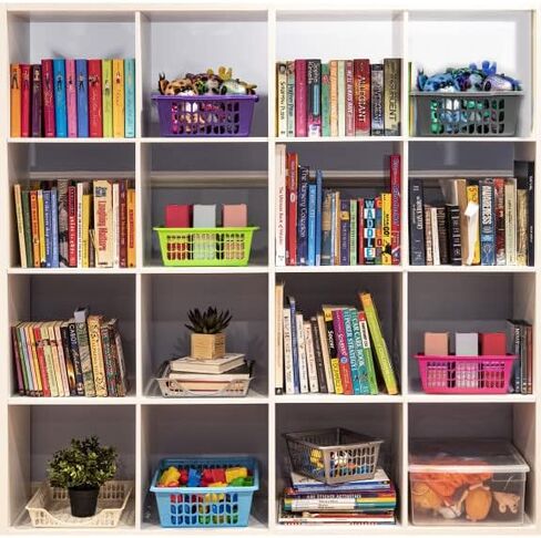 YBM HOME Plastic Perforated Storage Basket Bin Office Drawer, Shelf Desktop Countertop Tray Organizer 32-1188 (1, Purple) in Kuwait