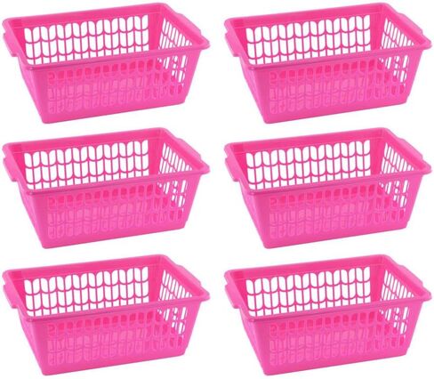 YBM HOME Plastic Perforated Storage Basket Bin Office Drawer, Shelf Desktop Countertop Tray Organizer 32-1188 (1, Purple) in Kuwait