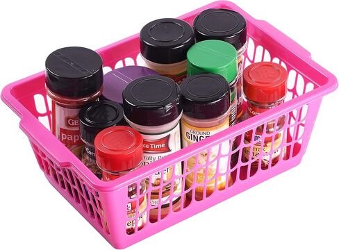 YBM HOME Plastic Perforated Storage Basket Bin Office Drawer, Shelf Desktop Countertop Tray Organizer 32-1188 (1, Purple) in Kuwait