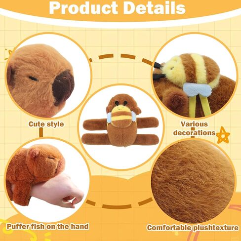 Animal Slap Bracelets Capybara Plush Toy,Animal Capybara Huggers Slap Bracelets for Kids Birthday Party Favor Supply Gift Graduation Gifts Exchange Birthday Party Favor Decor Supplies in Kuwait