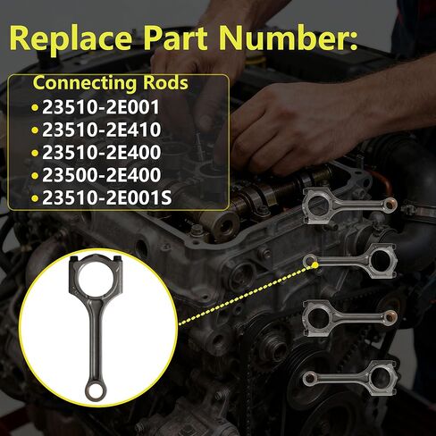 G4NA 2.0 محرك العمود المرفقي توصيل قضيب محامل عدة مناسبة لشركة Hyundai Elantra GT كوبيه Tucson & Kia Soul Forte Forte5 Koup 2.0L 2014-2021 يستبدل # 623V6-2EH00 23110-2E200 23110-2E210 21020-2E000 in Kuwait