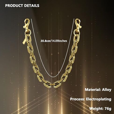 Gold Bag Charms Wallet Chain,14‘’ Purse Chains for Handbags - Bag Extender Chain, Purse Accessories in Saudi Arabia
