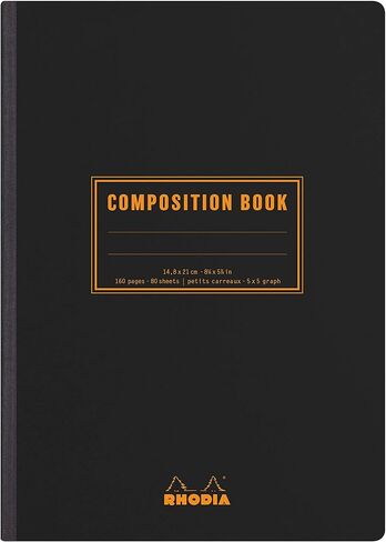 RHODIA 119218C - دفتر تكوين خلفي من القماش الناعم برتقالي - A5 - مسطر - 160 صفحة - ورق كليرفونتين أبيض 80 جم / م - كلاسيكي in Kuwait