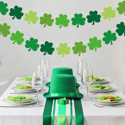 45Pcs St. Patrick’s Day Shamrock Cutouts Gradient Green Lucky Clover Cut-Outs Irish Cardboard Paper Cutting with 100Pcs Glue Points for DIY Crafts Classroom Bulletin Board Decor in Saudi Arabia