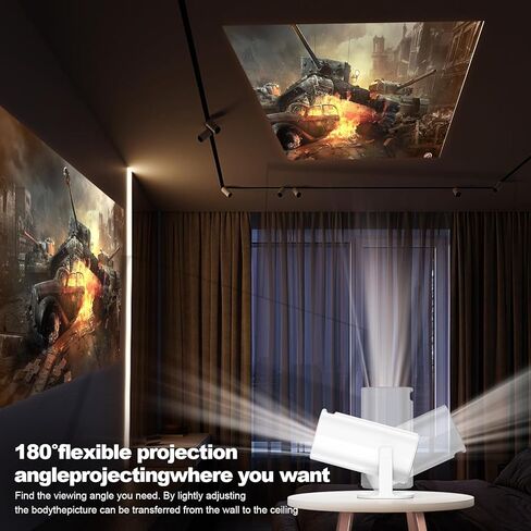 New P30 Retro Game Console with Projector，4K HD Portable Projector with 36000+ Games，Plug and Play TV Video Game Stick，Smart Projector with 2.4g Wireless Controllers，Android TV 11.0, WiFi in Saudi Arabia