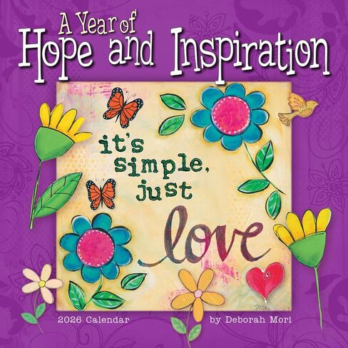 A Year of Hope and Inspiration 2026 Mini Wall Calendar: Inspirational Quotes & Affirmation Art for Women by Deborah Mori, 7" × 7" in Saudi Arabia
