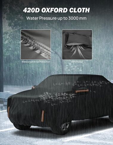 غطاء سيارة JOYTUTUS متوافق مع Wrangler JK JL 2007-2024، غطاء أكسفورد مقاوم للماء لجميع الأحوال الجوية مناسب لـ Wrangler JK JL 4 أبواب، غطاء تلقائي مقاوم للرياح والغبار ومقاوم للخدش in Kuwait