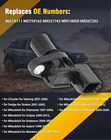 OCPTY Vehicle Transmission Speed Sensor Fits for Chrysler Sebring, for Dodge Stratus, for Mitsubishi Diamante Eclipse Endeavor Galant Mirage Montero Montero Sport Outlander MD759163 MR331743 MR518009 in Saudi Arabia