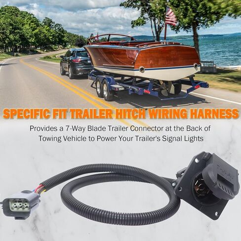 Custom Fit RV Blade 7-Way Trailer Tow Harness Connector, Compatible with Buick Enclave Chevrolet Traverse GMC Acadia & GMC Acadia Limited in Saudi Arabia