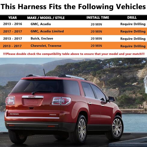 Custom Fit RV Blade 7-Way Trailer Tow Harness Connector, Compatible with Buick Enclave Chevrolet Traverse GMC Acadia & GMC Acadia Limited in Saudi Arabia