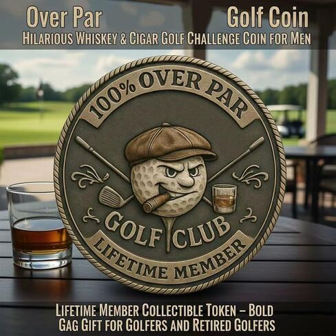 3 قطع من عملة الجولف القديمة، عملة تحدي الجولف المضحكة للرجال مع تصميم الويسكي، عملات معدنية لأعضاء نادي الجولف مدى الحياة، هدية هفوة للاعب الجولف ومحبيه in Kuwait
