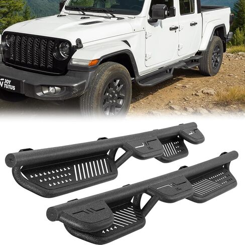 JOYTUTUS Running Boards for Gladiator JT 2020-2026 - Heavy Duty 6.7" Wide Nerf Bars, 550lbs Capacity, Rust-Resistant Textured Two Raised Wheel to Wheel Side Steps Bars for Bed Access & Off-Road Style in Saudi Arabia