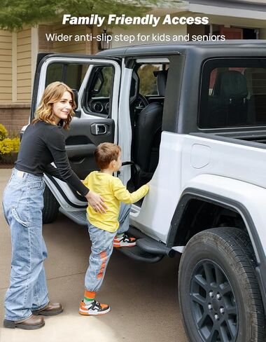 JOYTUTUS Running Boards for Gladiator JT 2020-2026 - Heavy Duty 6.7" Wide Nerf Bars, 550lbs Capacity, Rust-Resistant Textured Two Raised Wheel to Wheel Side Steps Bars for Bed Access & Off-Road Style in Saudi Arabia
