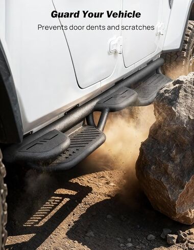 JOYTUTUS Running Boards for Gladiator JT 2020-2026 - Heavy Duty 6.7" Wide Nerf Bars, 550lbs Capacity, Rust-Resistant Textured Two Raised Wheel to Wheel Side Steps Bars for Bed Access & Off-Road Style in Saudi Arabia