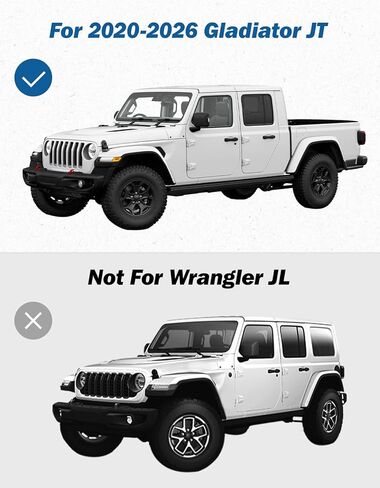JOYTUTUS Running Boards for Gladiator JT 2020-2026 - Heavy Duty 6.7" Wide Nerf Bars, 550lbs Capacity, Rust-Resistant Textured Two Raised Wheel to Wheel Side Steps Bars for Bed Access & Off-Road Style in Saudi Arabia