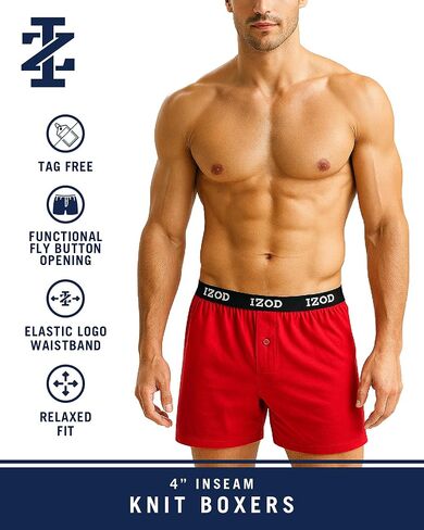 IZOD Men's Underwear - Classic Knit Boxers (8 Pack), Size XX-Large, BlueStripeHeather GreyPrint in Saudi Arabia