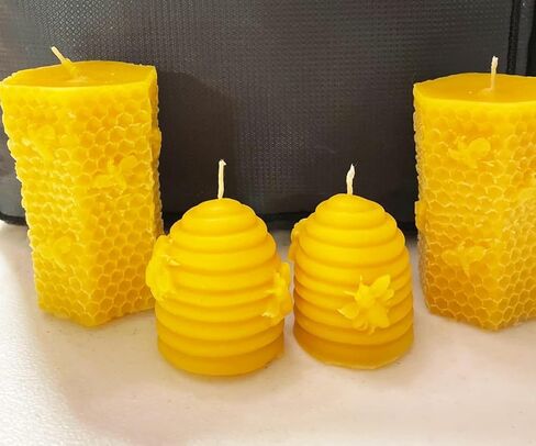 2PCS Creative Bee Honeycomb Candle Molds Fun Beehive Shape Silicone Mold for Homemade Beeswax Candle Soap Hand Lotion Bars Making in Saudi Arabia