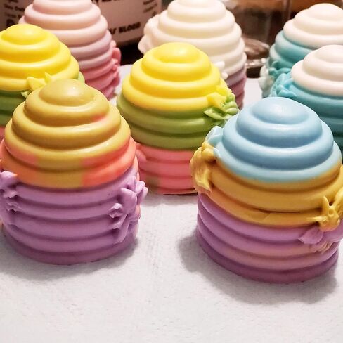 2PCS Creative Bee Honeycomb Candle Molds Fun Beehive Shape Silicone Mold for Homemade Beeswax Candle Soap Hand Lotion Bars Making in Saudi Arabia