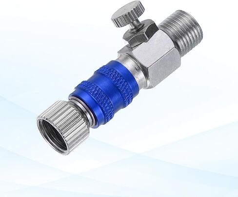PATIKIL 1/8 Air Brush Connector Adapter, 3pcs Air Brush Quick Connect Air Brush Airflow Control Valve Quick Release Disconnect for Air Brush Hose, Blue Silver in Saudi Arabia