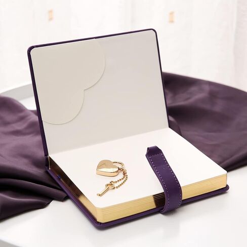 مذكرة قفل على شكل قلب من Poshieca مع مفتاح بغلاف جلدي من البولي يوريثان، منظم شخصي، دفتر سري للفتيات والنساء مقاس B6 5.3 × 7 بوصة (وردي) in Kuwait