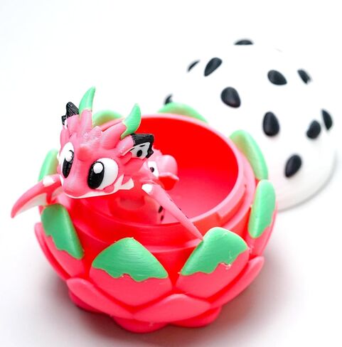 Colourful 3D Printed Dragon Egg,Little Dragon Inside Egg,Flexible Realistic Articulated Animal Fidget Toys,Mystery Figurines Gifts,Executive Desk Décor and Festival Collectible (Pitaya) in Saudi Arabia